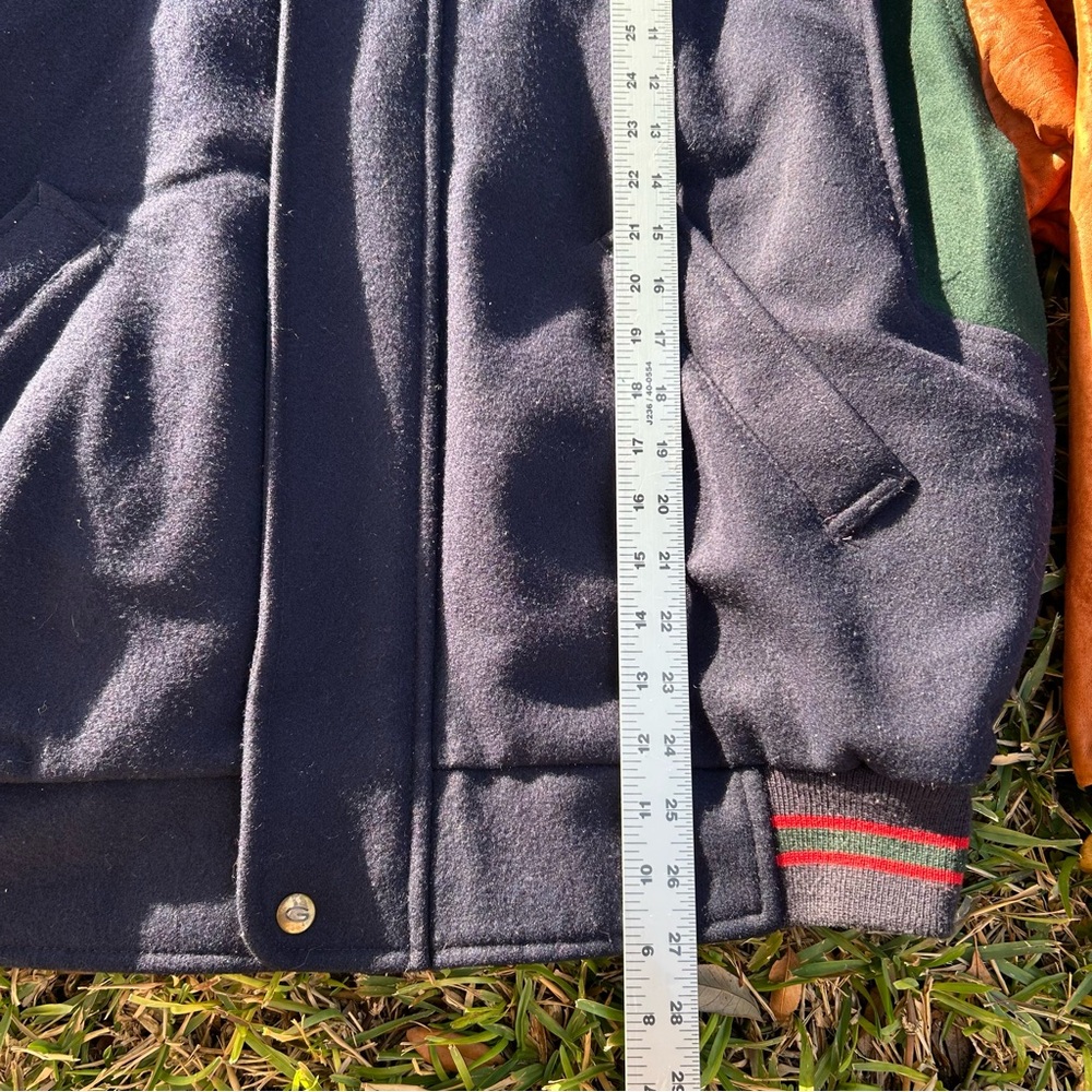 Vintage Gant Wool & Leather Varsity Color Block Bomber Wool Flyer Jacket Mens XL - Picture 10 of 12